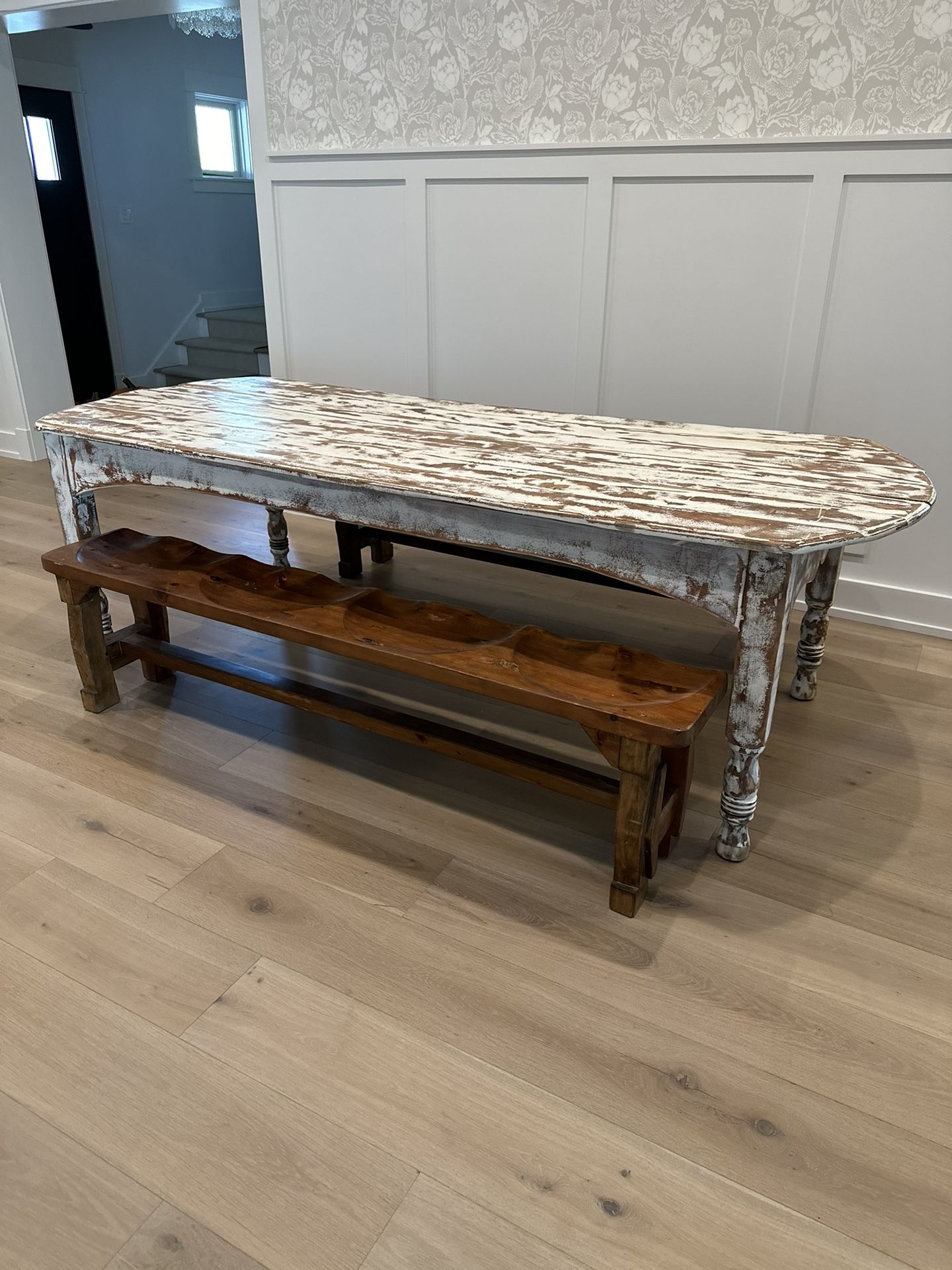 dining table with bench seats