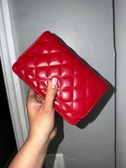 Red Quilted Leather Small Wallet