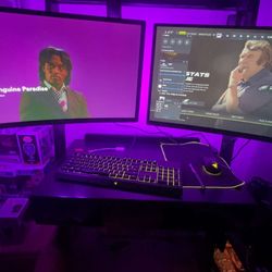 Septre Double Curve 24 inch monitor set with stands