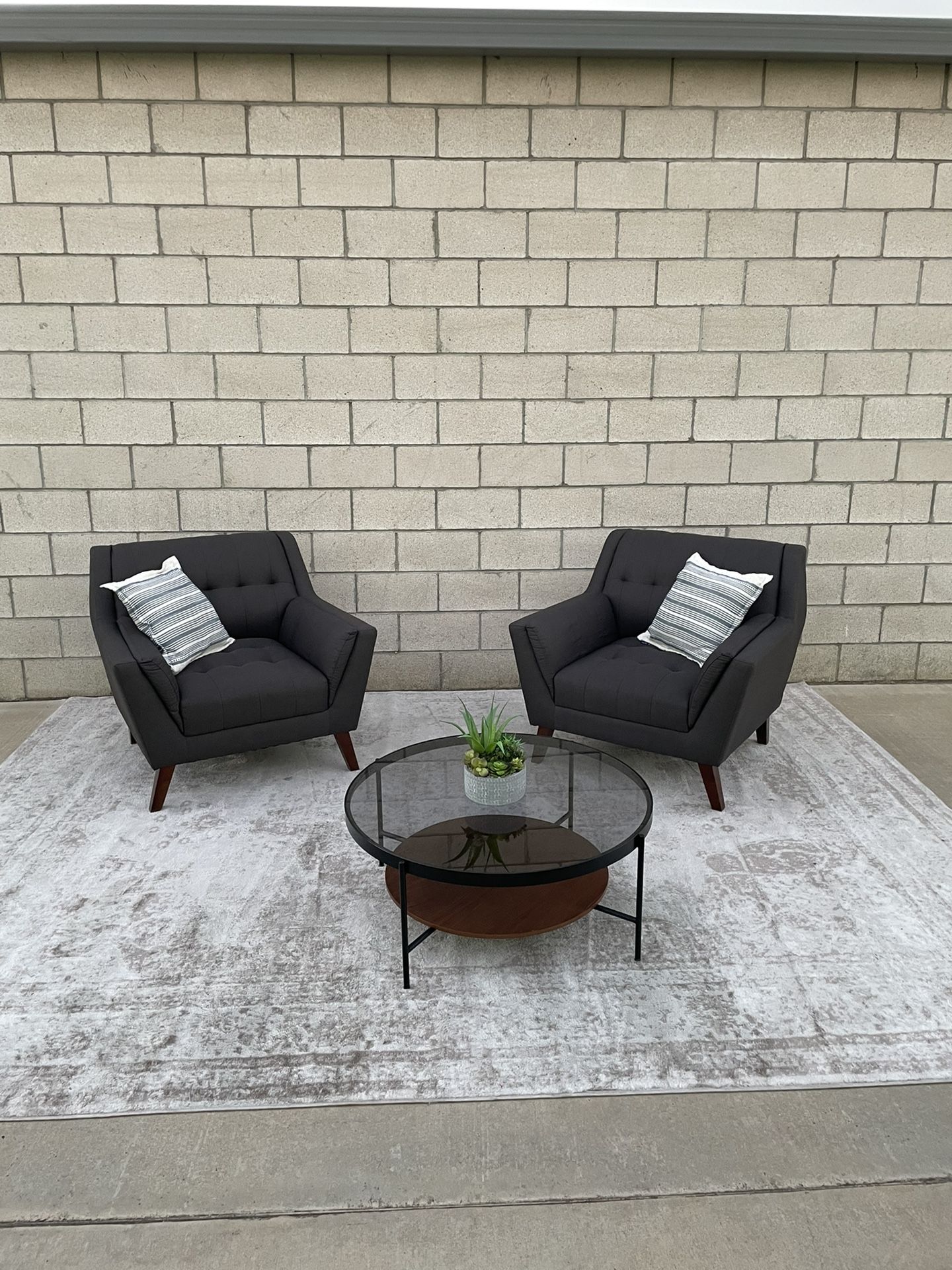 *Free Delivery* Modern Gray Accent Chair Set