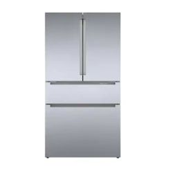 Bosch 800 Series 21 cu. ft. Smart Counter Depth 4-Door French Door Recessed Handle Refrigerator Stainless Steel, Ice and Water