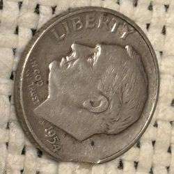 Error coin 1954 P  coin one dime  USA