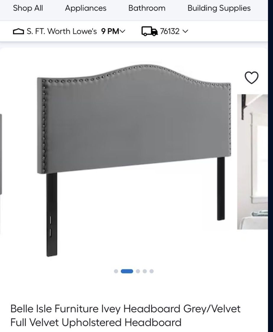 Belle Isle IveyHeadboard Full sized New in Box $50