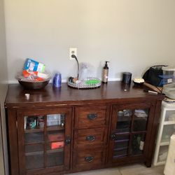 Buffet cabinet tv stand espresso heavy