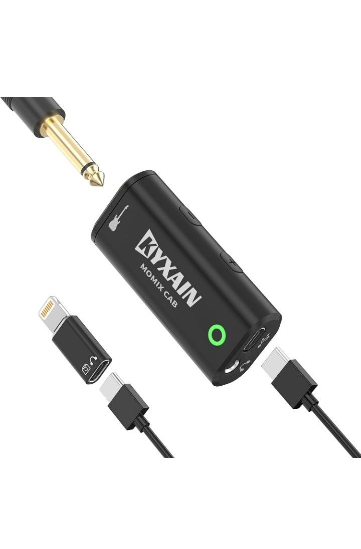 Guitar Audio Interface – Pocket Sound Card w/ Type-C & Lightning (Plug & Play)