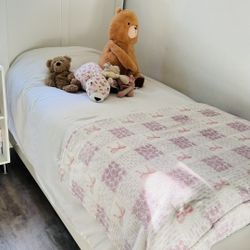 White Twin Bed Frame – Solid Wood – Great Condition
