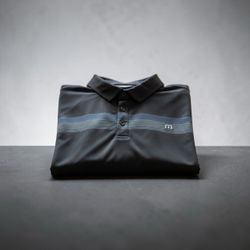 TravisMathew Men’s 3XL Black Gray Stripe Performance Golf Polo Shirt Big Tall