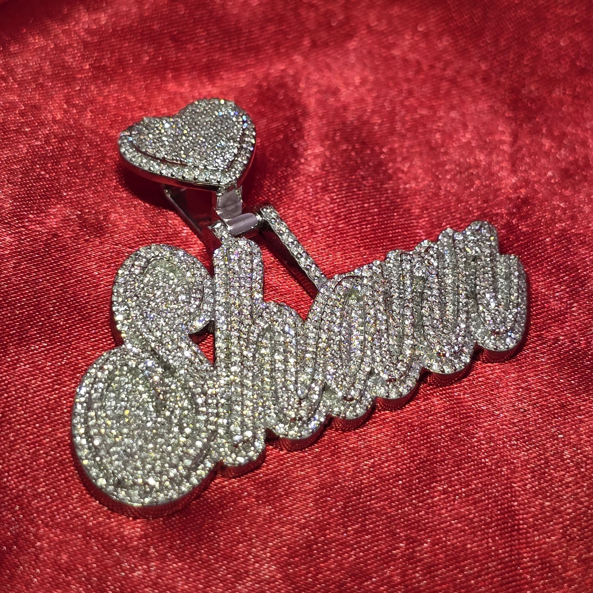10k White Gold Diamond Custom Pendant 3.10 ctw