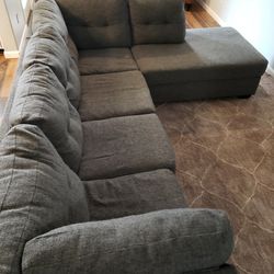 Grey Comfy Sectional Couch 