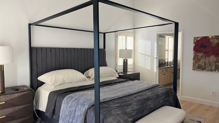 Modern King Canopy Bed Frame