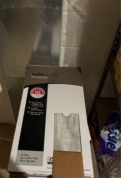 TrafficMaster White Petrified Wood 4 MILx12 in.x24 in. Peel and Stick Waterproof Vinyl Tile Flooring