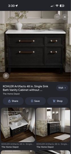 Kohler Artifacts 48 in. Single Sink Bath Vanity Cabinet