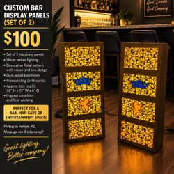 CUSTOM LIGHT-UP BAR DISPLAY PANELS – SET OF 2