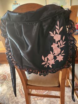 Black Satin Apron