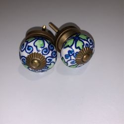 Vintage Flower Motif Furniture Cabinet Hardware Knobs