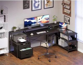 75" L Shaped Computer Desk