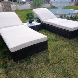 New Patio Lounge Chairs Set 3 Pcs