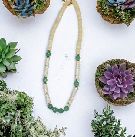 White Turquoise And Shell Necklace