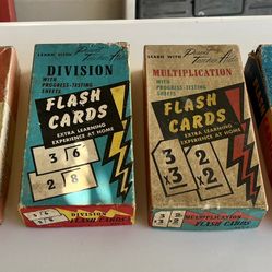 Old Vintage Math Flash Cards 