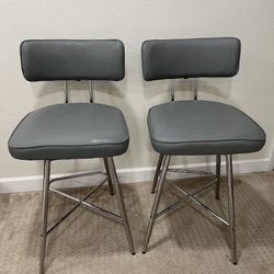 New Counter Height Bar Swivel Stools Set Of 2, Gray