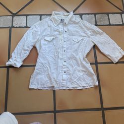 Vintage Forever 21 White Office Blouse.