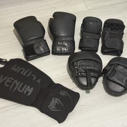 MMA Boxing Glove Set With Shin Pads And Mitts
