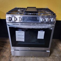 LG InstaView 5 Burner Gas Slide In Stove With Air Fry 30 Wide CCCV