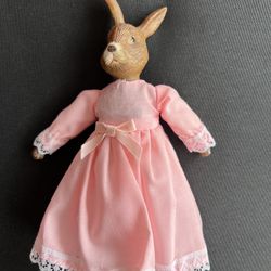 Beautiful Vintage Bisque and Cloth Bunny Rabbit Doll