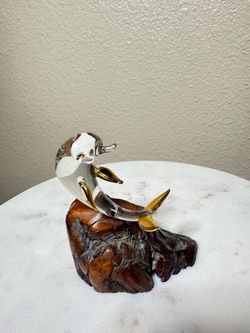 Vintage Glass Dolphin Sculpture