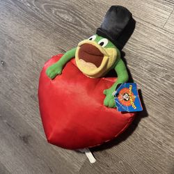 Vintage 1997 Looney Tunes Michigan J Frog Heart Plush Toy