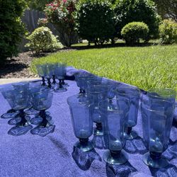 Lenox Antique Dark Blue Crystal Glassware (26 Pieces)