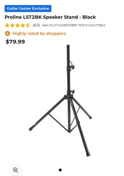 2 Proline LST2BK Speaker Stands