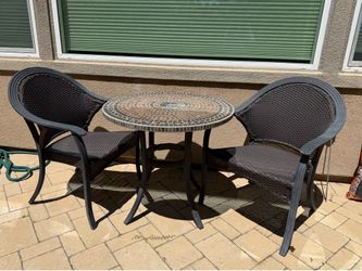 Free 2 chairs a mosaic tile table