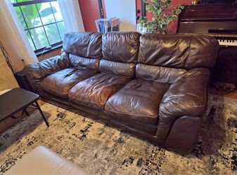 Beautiful brown leather sofa