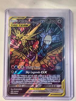 Pokémon Stained Glass GX Tag Team Card of Moltres & Zapdos & Articuno