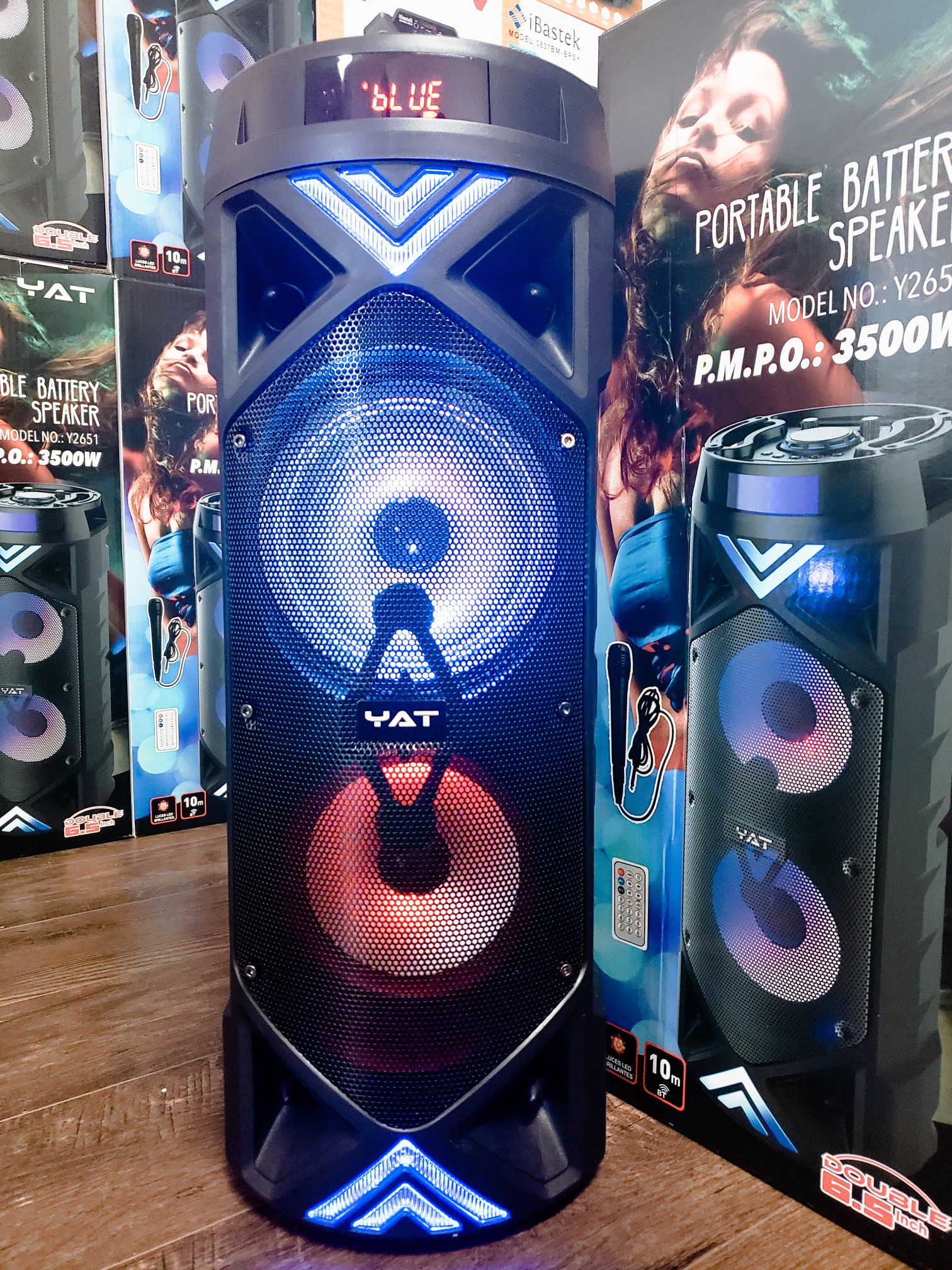 Bocina Nueva Bluetooth SUPER KARAOKE !!! Bluetooth Speaker With LED LIGHTS !!!Rechargeable 🔋 +++ New in Box