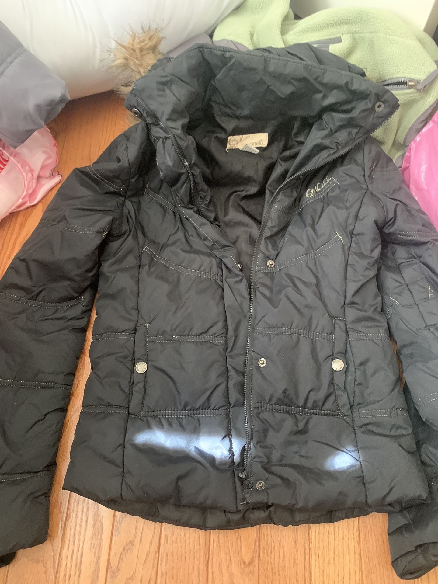 O’Neil Lightweight Black Jacket With Hoodie XS