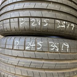 (2) 19” Pirelli Pzero 245/35/19 Used Tires Pair Like New