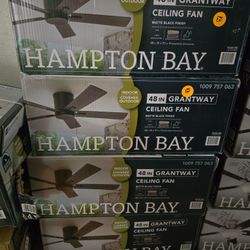 5 / Black Matte  Hampton Bay Ceiling Fans Indoor Outdoor $49 Each Retail For $99