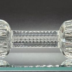 VINTAGE LIBBEY BRILLIANT CUT GLASS CRYSTAL KNIFE REST PRISM BARBELL DESIGN