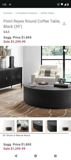 William Sonoma Home Blk Point Rayes Coffee table