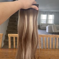 Halo style hair extensions