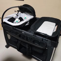 Pamo Babe 4-in-1 Baby Playard with Bassinet & Changing Table for Newborn