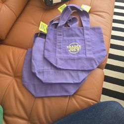 3 Trader Joe's Mini Canvas Bags 