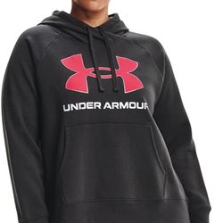 Under Armour Women's Rival Fleece Big Logo Foil Outline Hoodie.