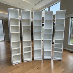 Delivery Available! $60 each! White Modern Adjustable Shelf Closet Storage Organizer Shelf Bookshelves! The top Shelf is removable, see last pic to se