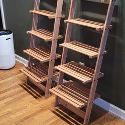 50" Leaning, Lightweight Wooden Shelves (Two)