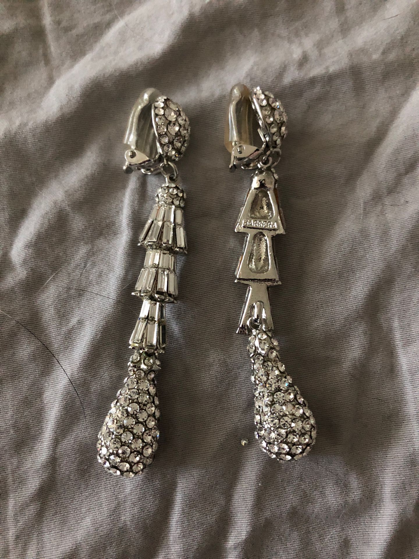 Diamond clip on earrings
