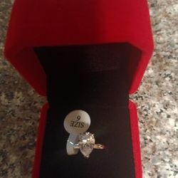 Engagement ring  , 925 sterling Silver, 2  Carrot,Cubic Zirconia ,