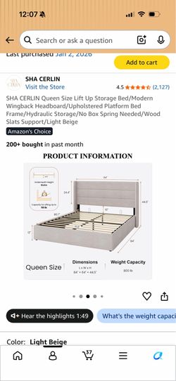Queen bed firm with a storage